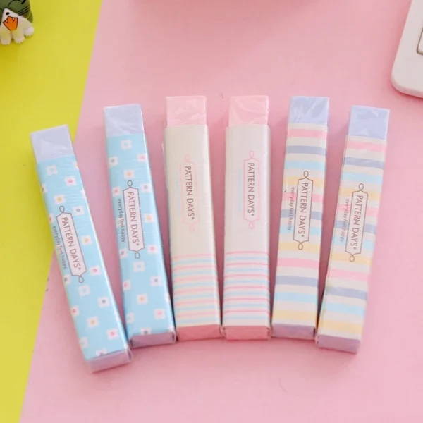 3pc Cute Rainbow Pattern Rubber