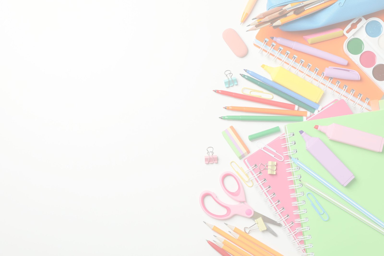 different-stationary-white-background-top-view2 A5 Slant Flip Notebook